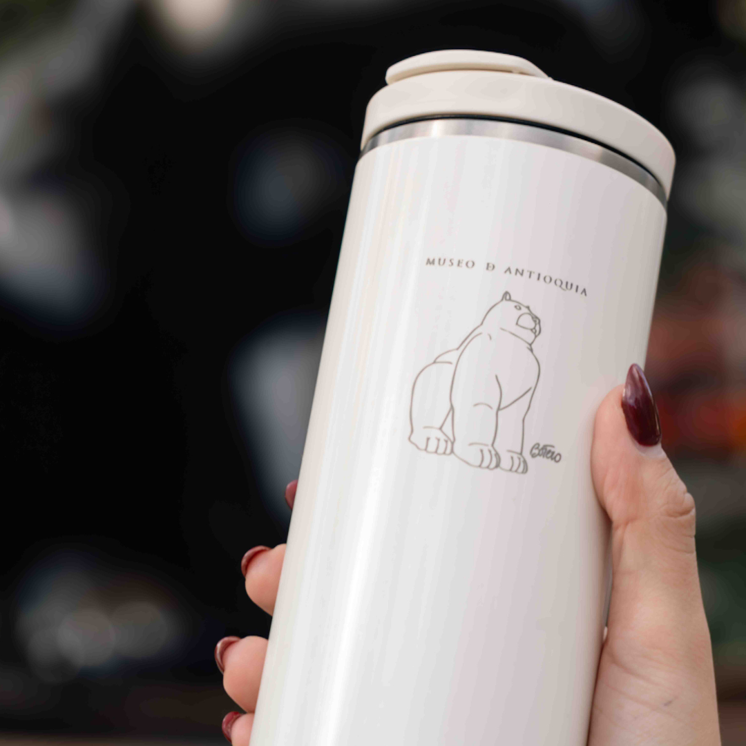 Termo Stanley Aerolight Transit Flip Top Mug 20oz - Edición Botero blanco
