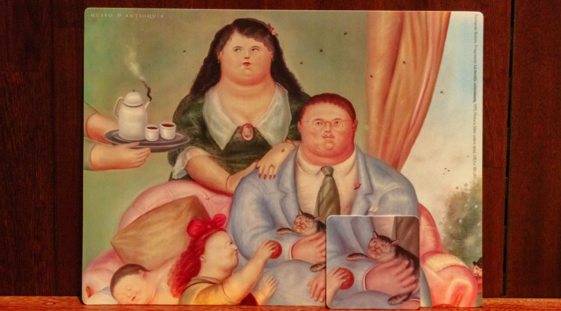 Set individuales + portavasos – Colección Botero
